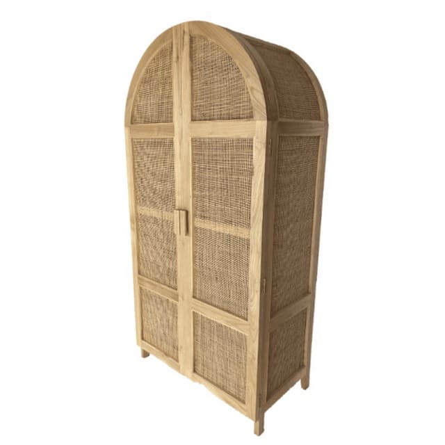 Rattan wardrobe / armoire with an arched top design