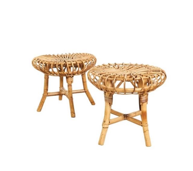 Round rattan stools