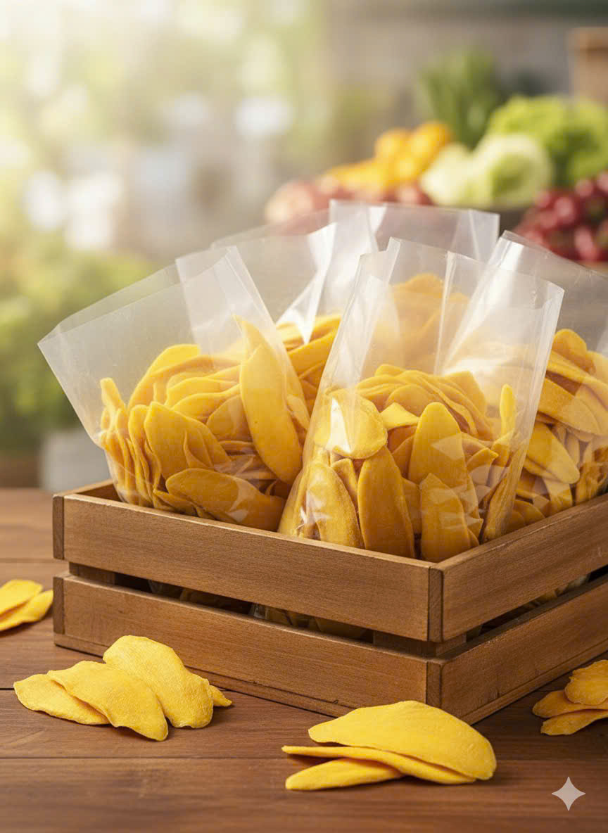 Soft dried mango processing