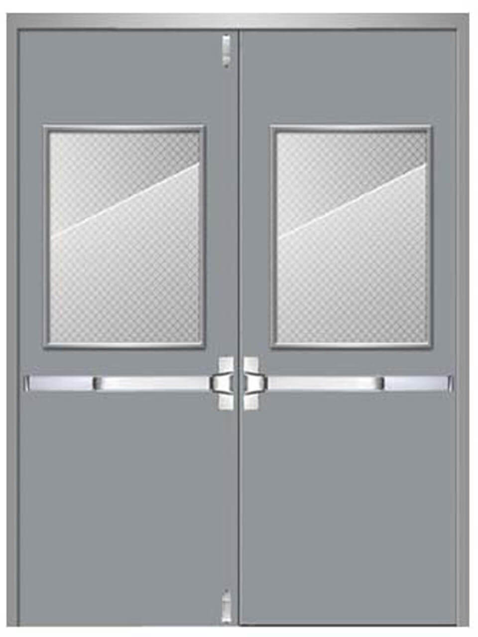Double-leaf fire-rated door