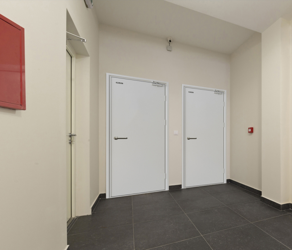 Fire-rated door for apartment building