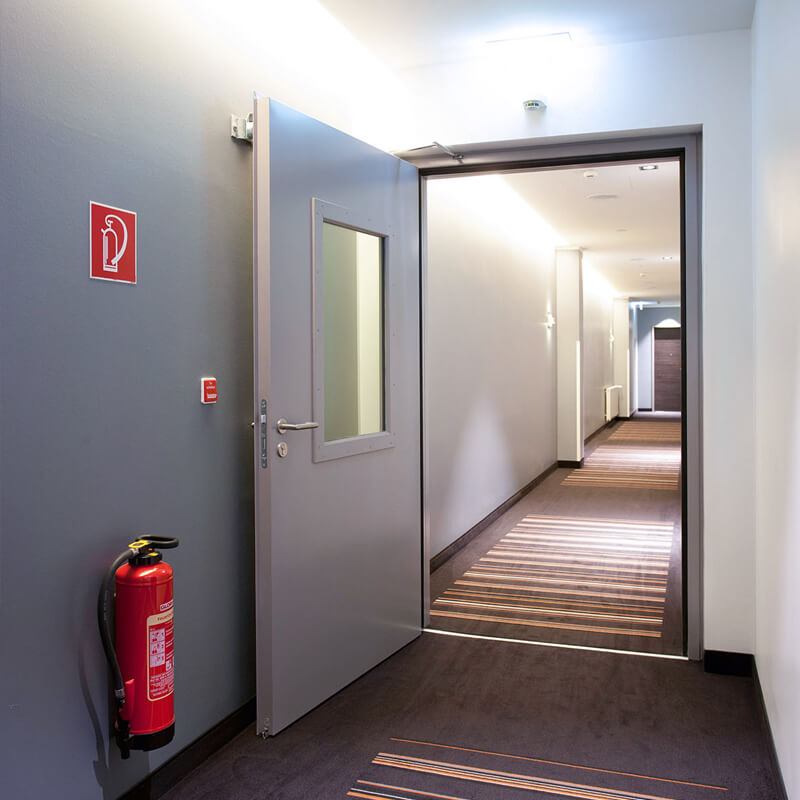 Fire-rated door for apartment building