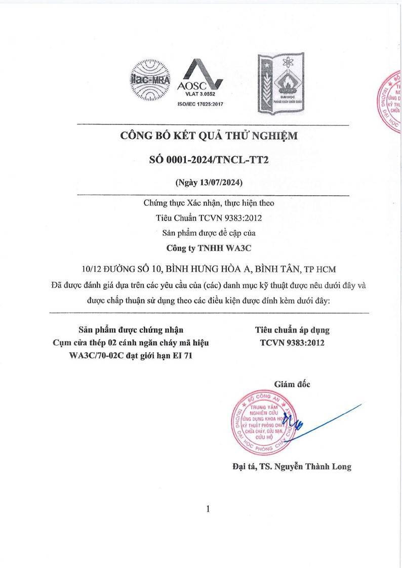 Fire safety inspection certificate