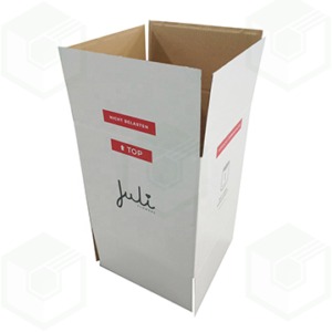 White flexo-printed cardboard box
