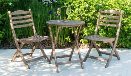 Outdoor wooden table and chair