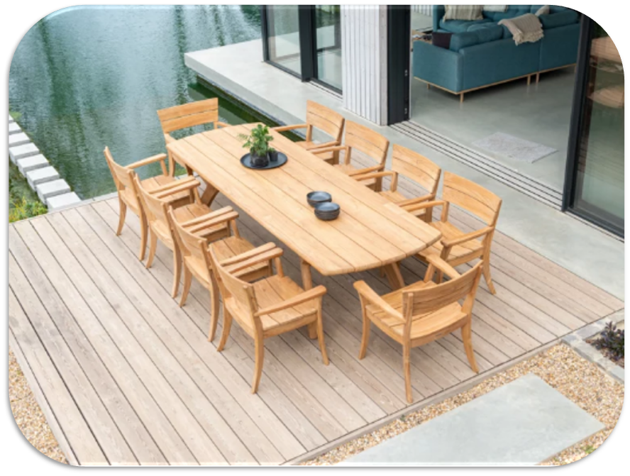 Wooden restaurant table and chair