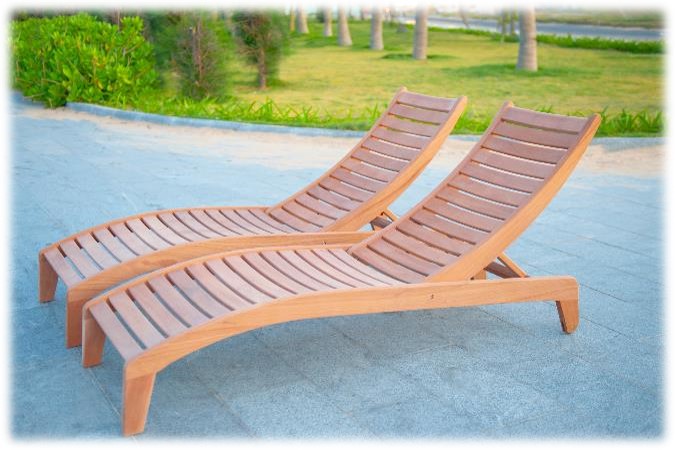 Mahogany sunlounger