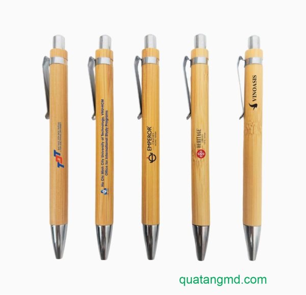 Bamboo pens with logo