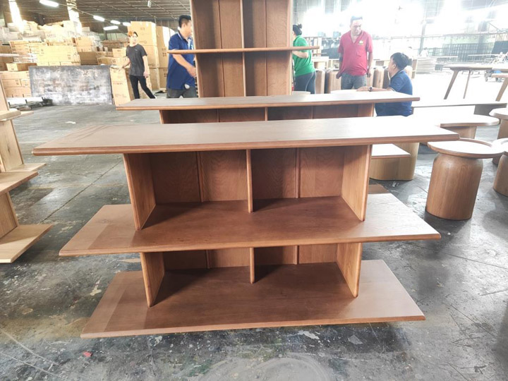 Multi-purpose wooden shelf