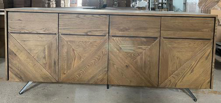 Patterned wooden sideboard