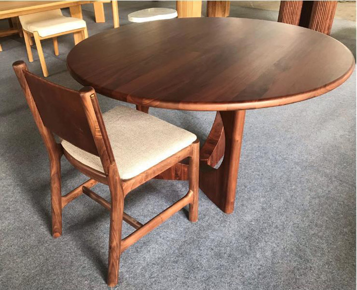 Round wooden dining set