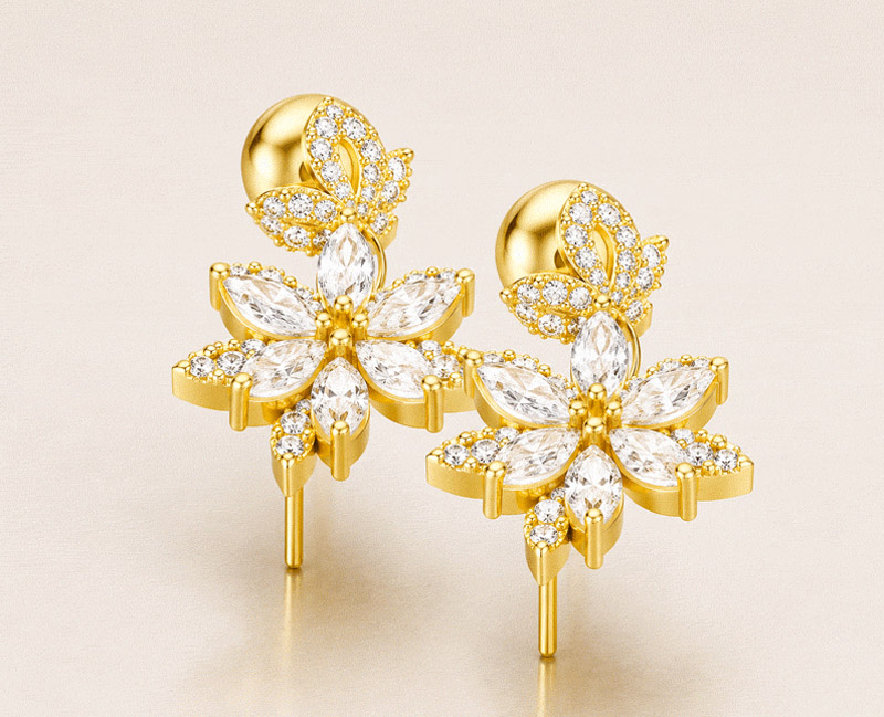 Gold earrings