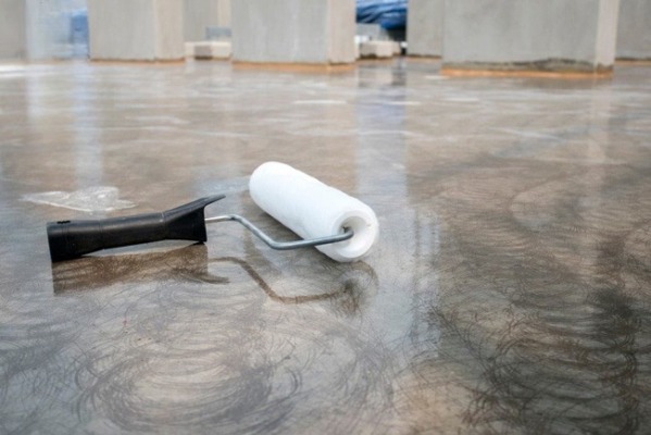 Flake epoxy flooring application