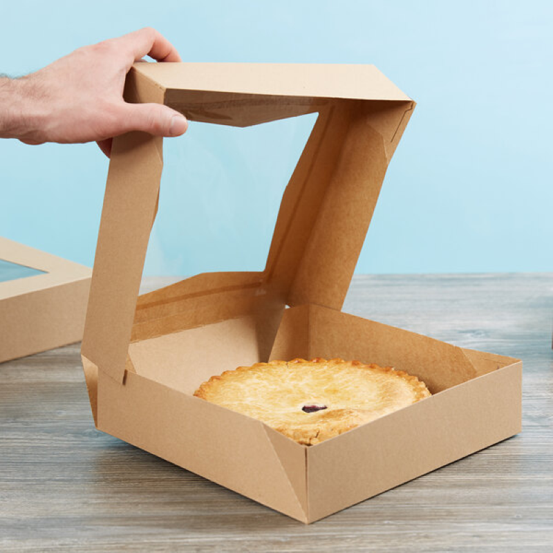 Kraft customizable auto-popup window bakery box