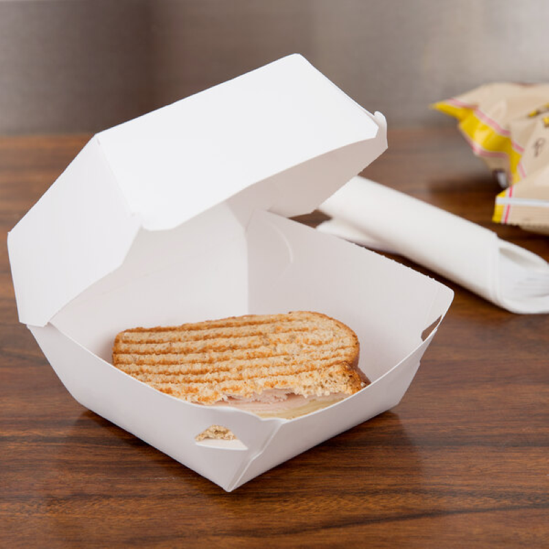 White paper take out burger box