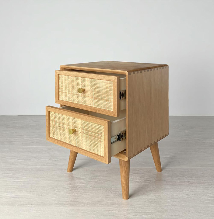 Solid oak wood nightstand