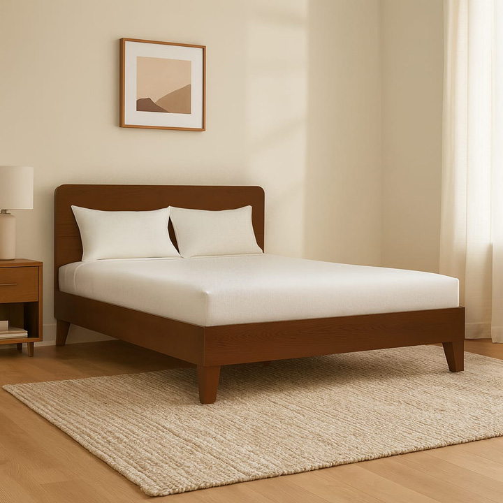 Solid oak wood bed frame