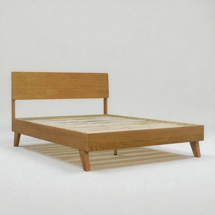 Solid wood bed frame
