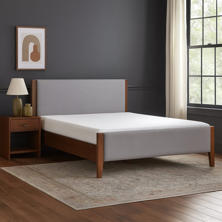 Solid oak wood bed frame