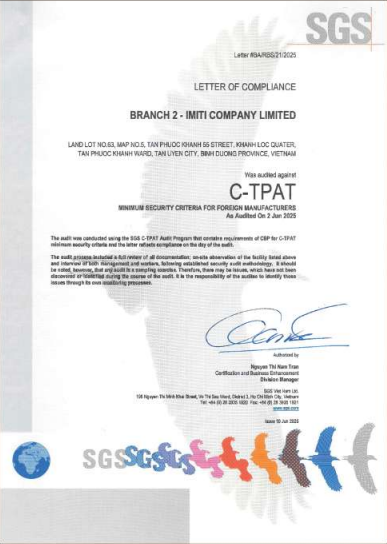 SGS certificate