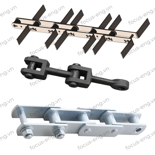 Roller chains, scraper chains