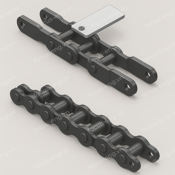Roller chains, scraper chains