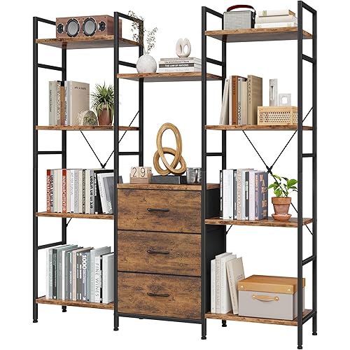 47" Wide Triple Industrial Bookshelf