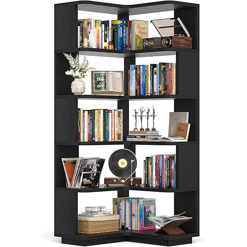 6-Tier Corner L-Shaped Bookshelf