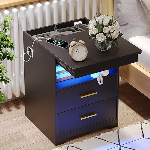 LED Nightstand with Gun Drawer