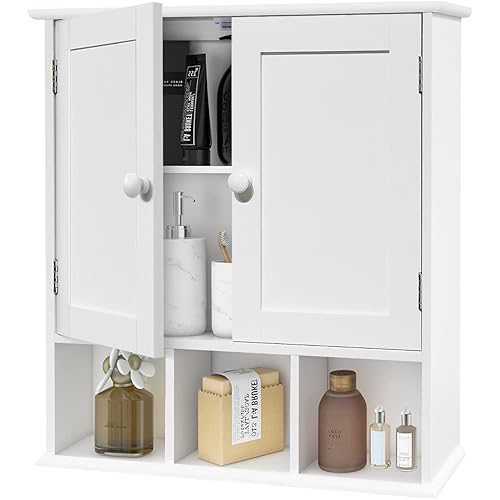 White Bathroom Wall Storage Cabinet