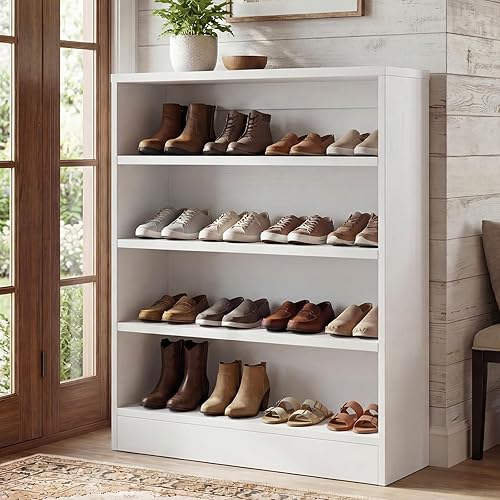 5-Tier Modern White Shoe Cabinet