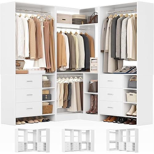 L-Shaped Walk-In Wardrobe Organizer