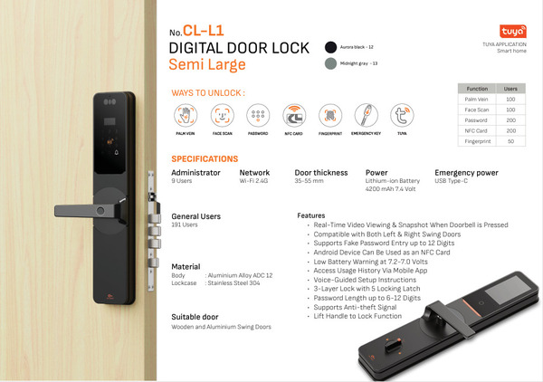 Semi Large digital door lock