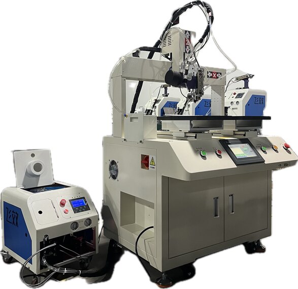 Dual-station vertical riveting machine