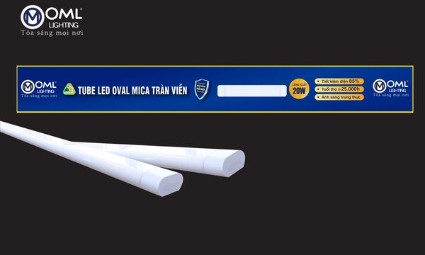 Oval frameless acrylic LED tubes 20W