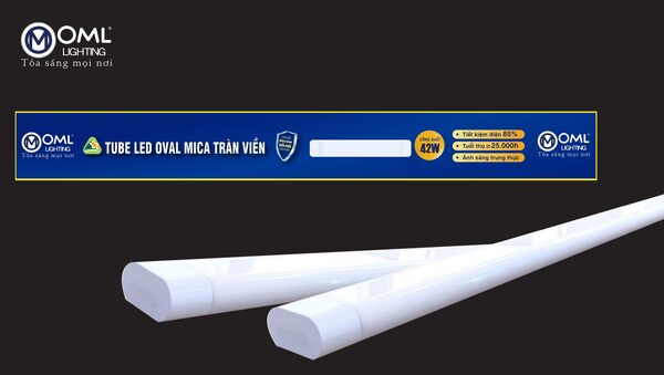 Oval frameless acrylic LED tubes 42W