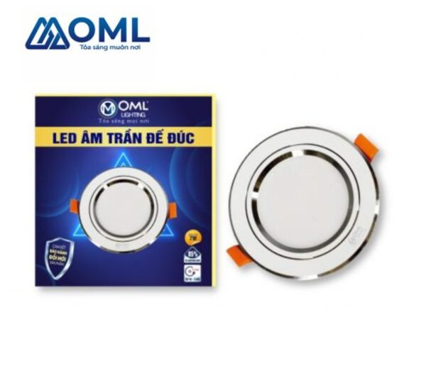 Die-cast recessed downlight with silver bezel 7W