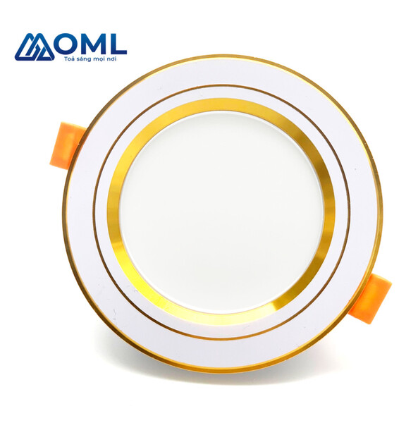 Die-cast recessed downlight with gold bezel 7W