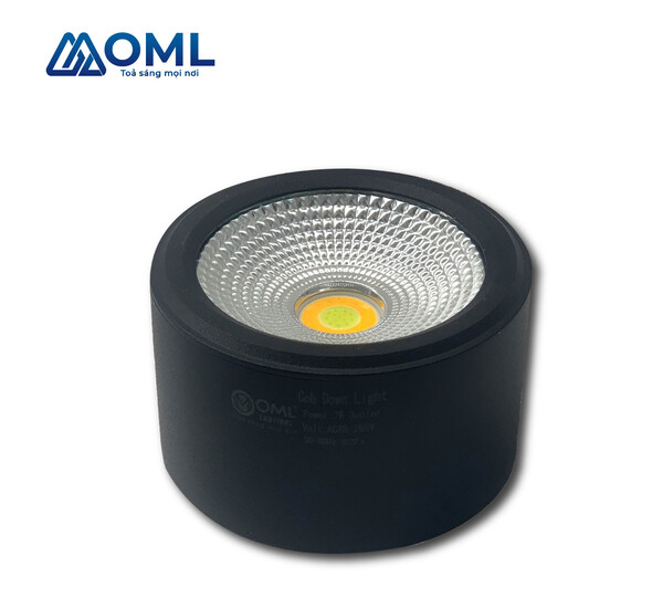 Surface-mounted COB downlights (black housing) - 7W