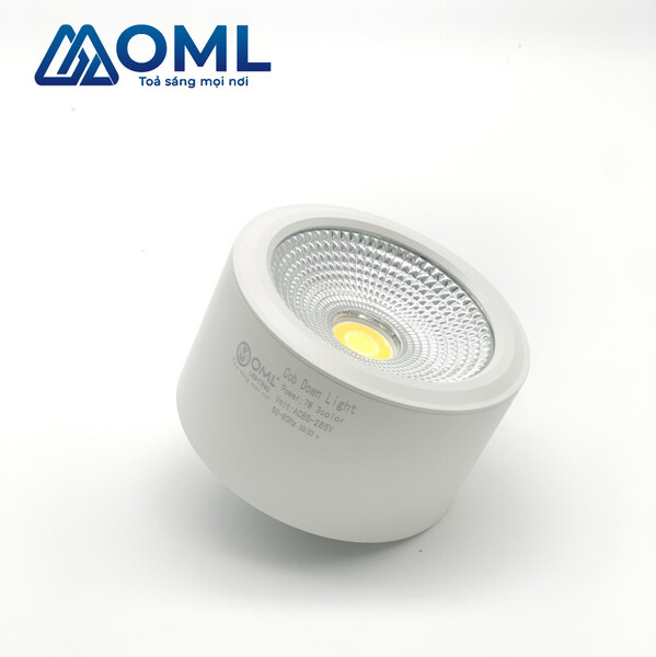 Surface-mounted COB downlights (white housing) - 7W