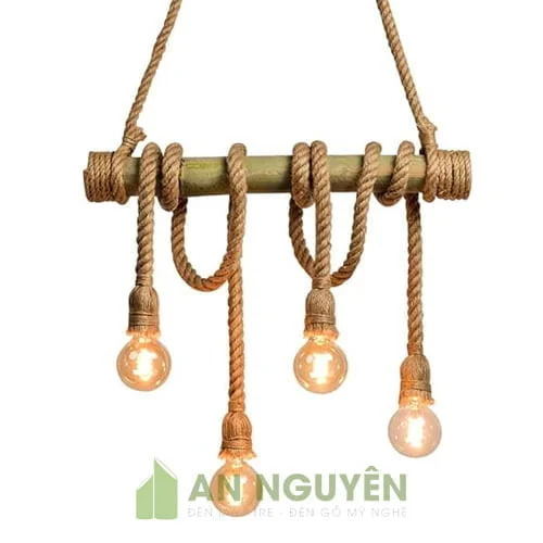 Bamboo rope pendant light