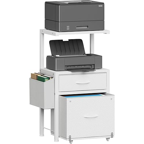 2-Drawer White Printer Storage File