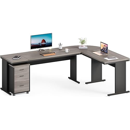 82" L-Shaped Executive Office Desk