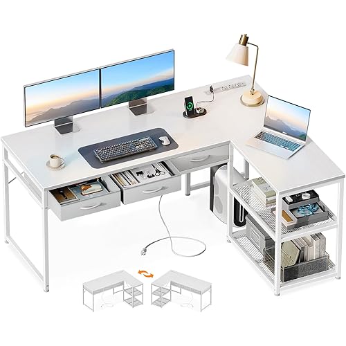 53 Inch L-Shaped Computer Desk