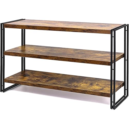 3-Tier Rustic Wood Industrial Bookcase