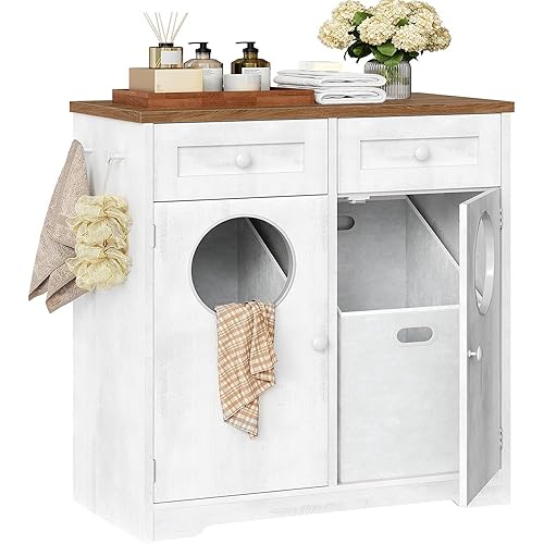 Double Laundry Hamper Drawer Cabinet