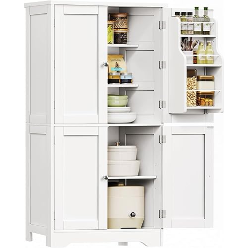 4-Door White Pantry Cabinet