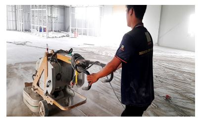 Concrete densifier spraying and polishing