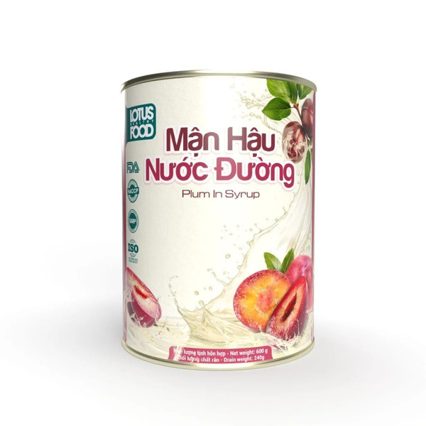 Canned Vietnamese plums in syrup