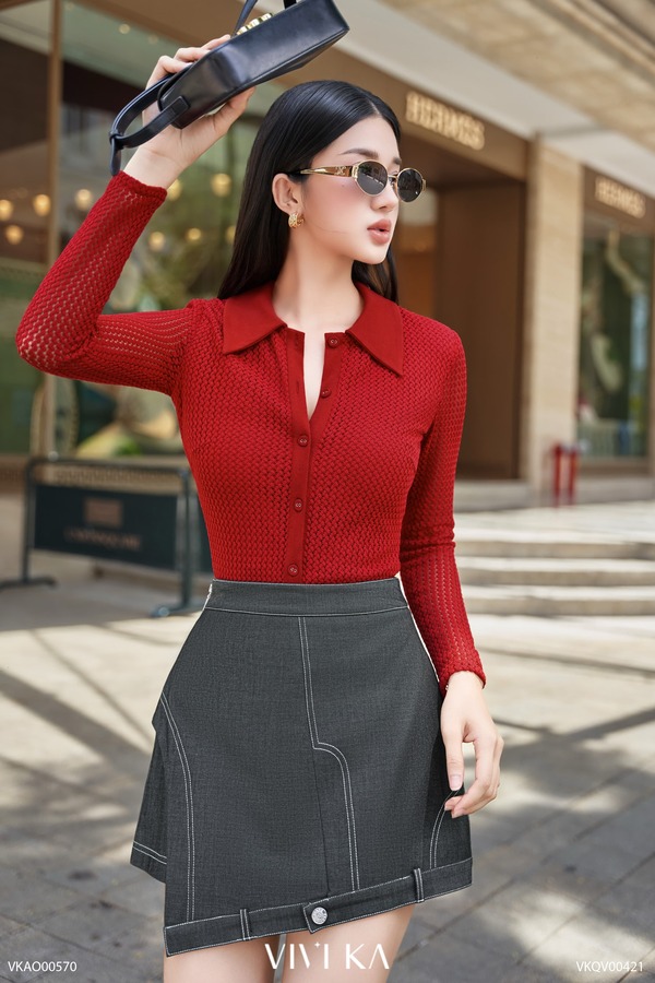 Velin ribbed long-sleeved shirt